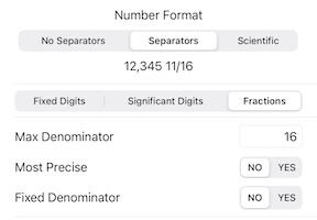 Fraction Format Options